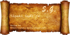 Sipeki Györe névjegykártya